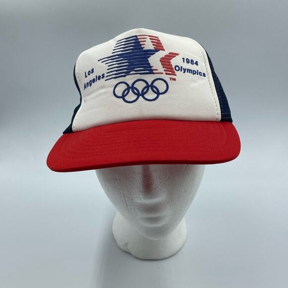 Vintage 1984 Olympic Trucker Hat Snap Back - Picture 1 of 6
